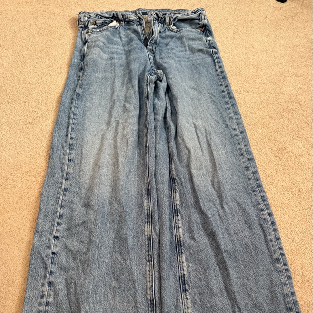 American Eagle Outfitters Light Blue Wide Leg Jeans